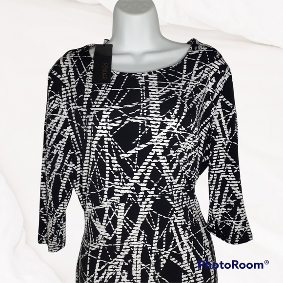 Renuar Dress Size XL Black & White - Picture 2 of 3